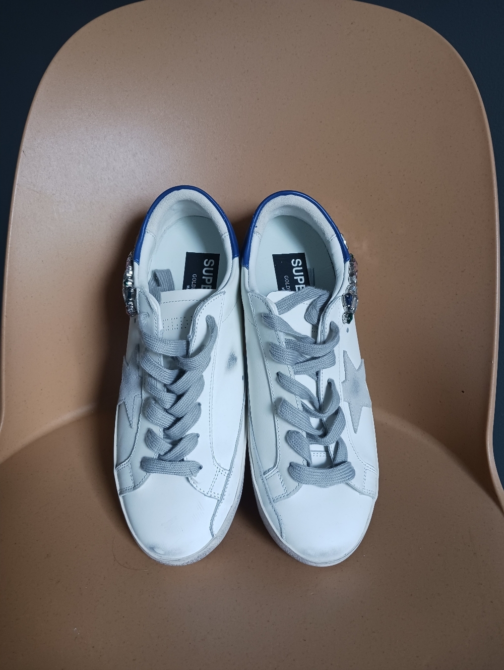 Golden Goose Super Star Rhinestone Embellished Sneakers Size 40 - Picture 5 of 16